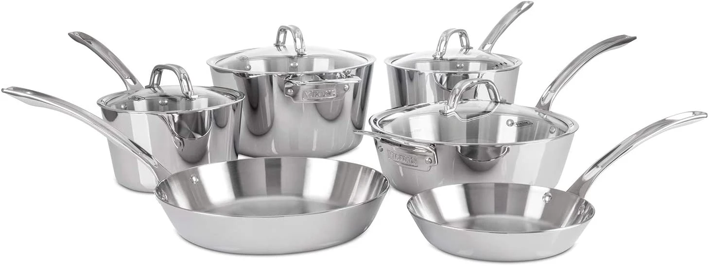 Viking Contemporary 3-Ply - 10 Pc. Cookware Set - Mirror Finish 1 Viking Contemporary 3-Ply - 10 Pc. Cookware Set - Mirror Finish