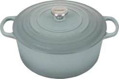 Le Creuset 9 Qt Signature Round Dutch Oven W/Stainless Steel Knob - Sea Salt- Personalized Engraving Available