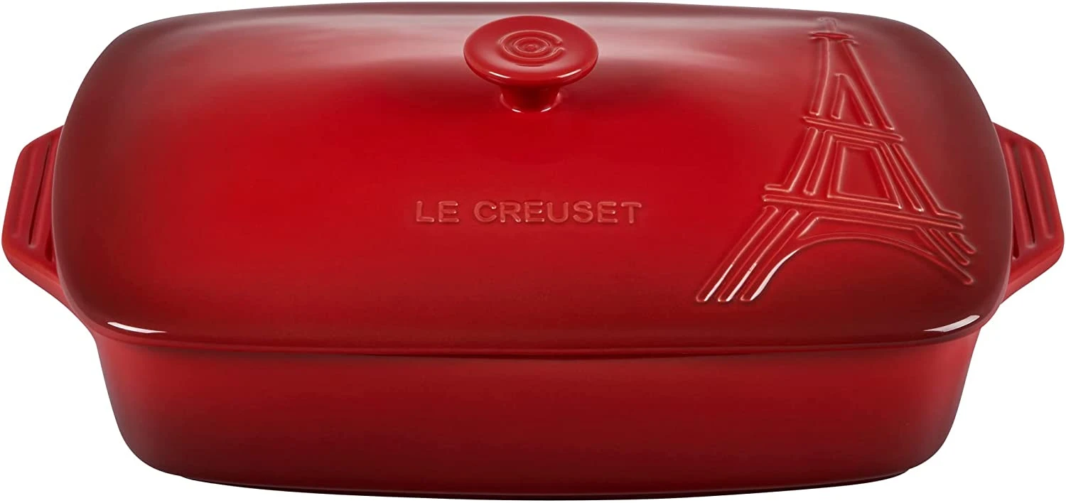 Le Creuset 3 1/2 Qt. Covered Rectangular Casserole Eiffel Tower - Cerise 1 Le Creuset 3 1/2 Qt. Covered Rectangular Casserole Eiffel Tower - Cerise