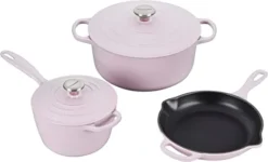 Le Creuset 5-Piece Signature Set W/Stainless Steel Knob - Shallot (5.5 Qt. RDO, 1.75 Qt. Saucepan, 9" Skillet)