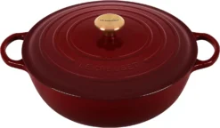 Le Creuset 7 1/2 Qt. Signature Enameled Cast Iron Chef's Oven W/Gold Knob - Rhone