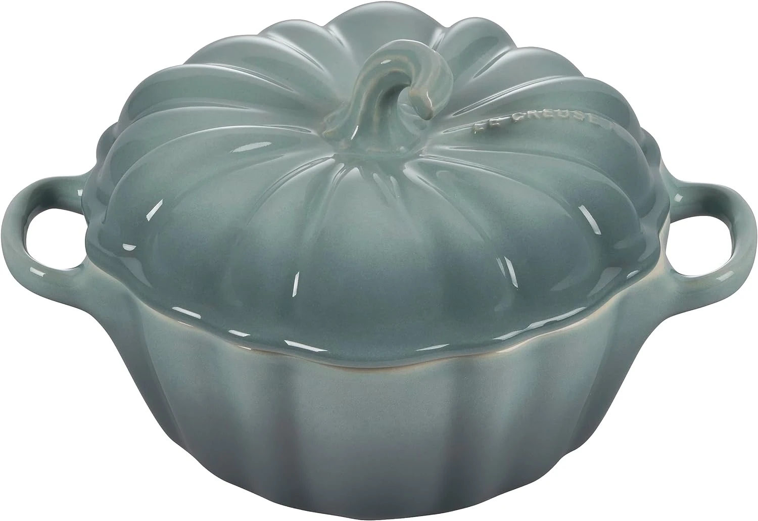 Le Creuset 12 Oz. Stoneware Pumpkin Round Cocotte - Sea Salt 1 Le Creuset 12 Oz. Stoneware Pumpkin Round Cocotte - Sea Salt