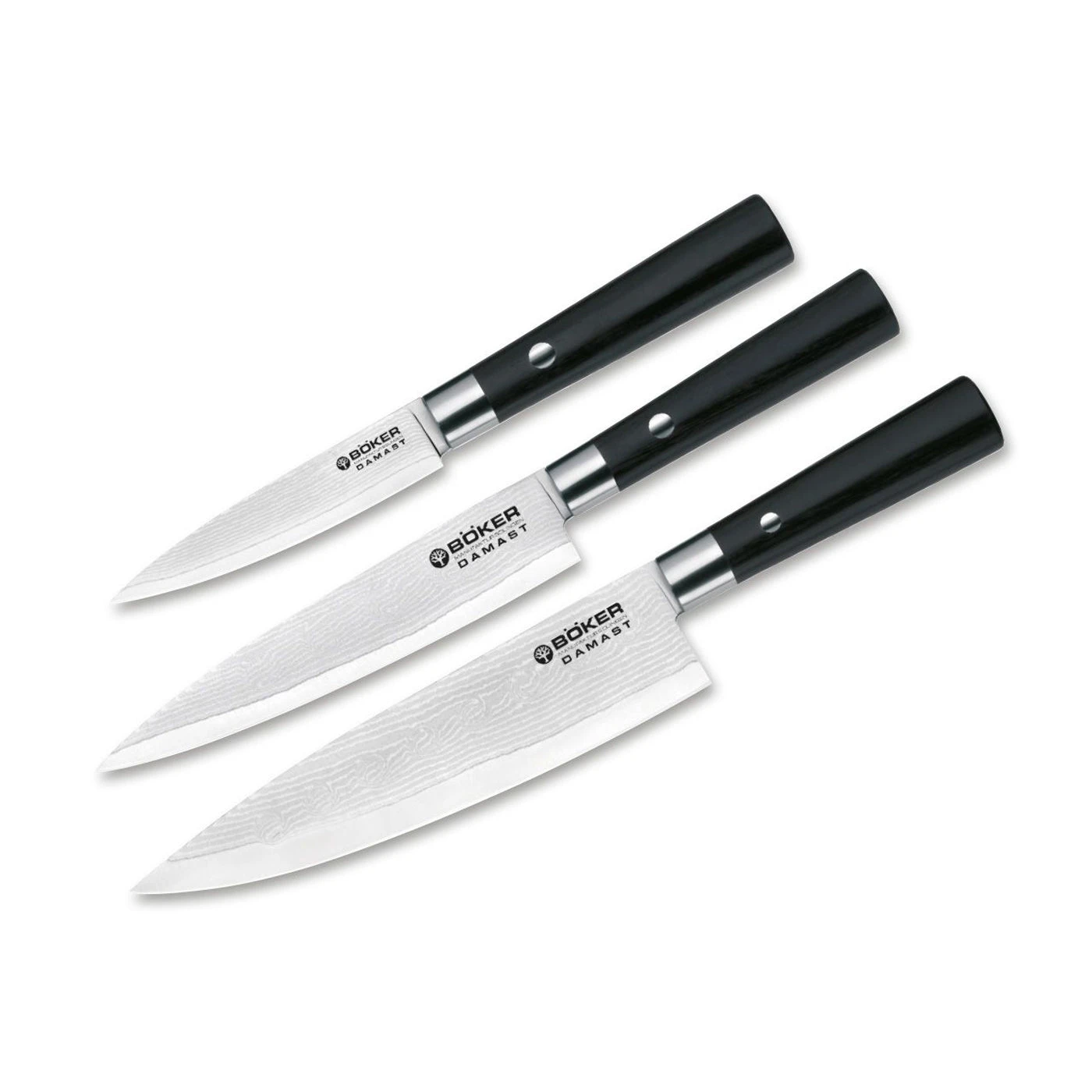 Boker Damascus Black 3-Pc Set 1 Boker Damascus Black 3-Pc Set