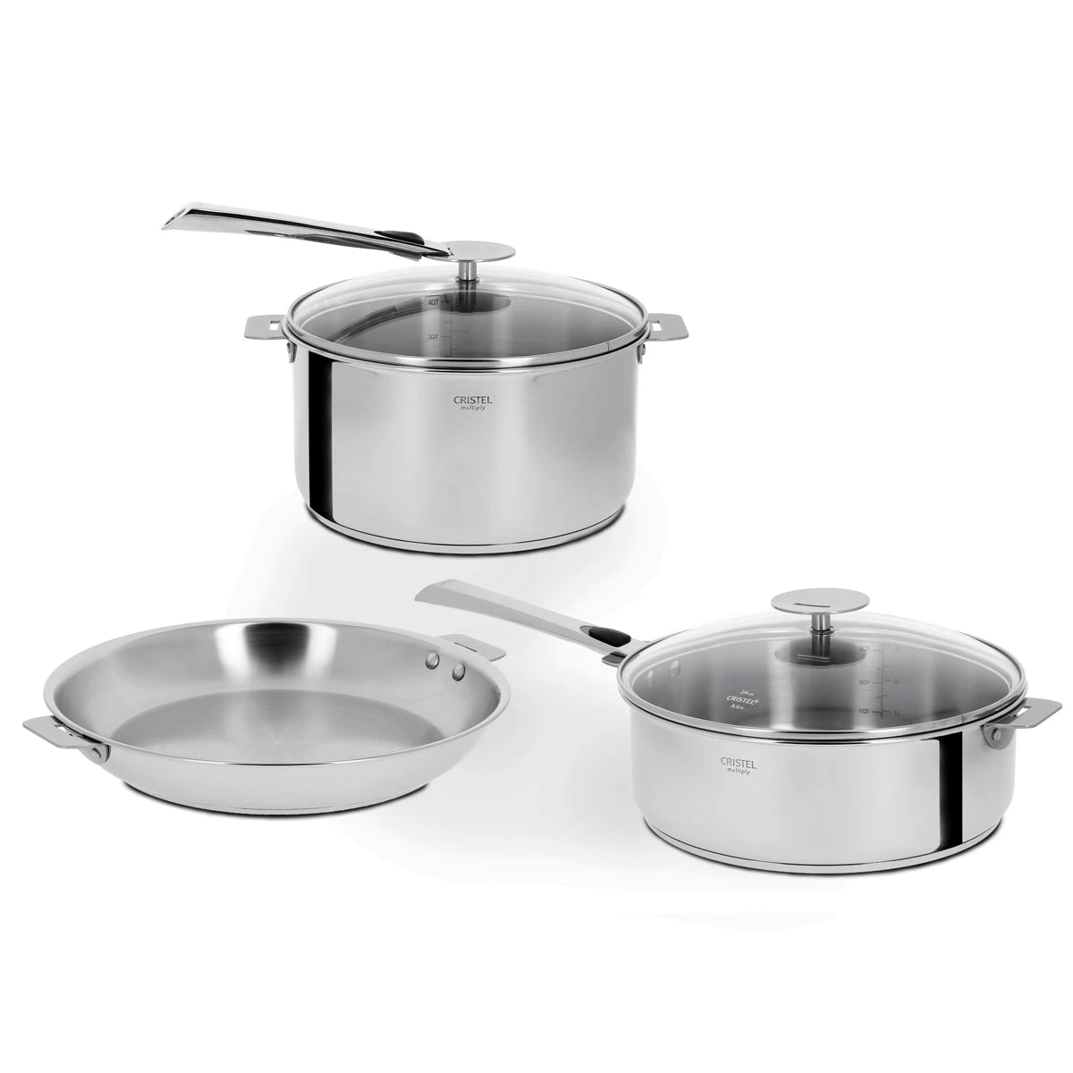 Cristel Casteline Removable Handle - 7-Pc Stainless Steel Cookware Set 1 Cristel Casteline Removable Handle - 7-Pc Stainless Steel Cookware Set
