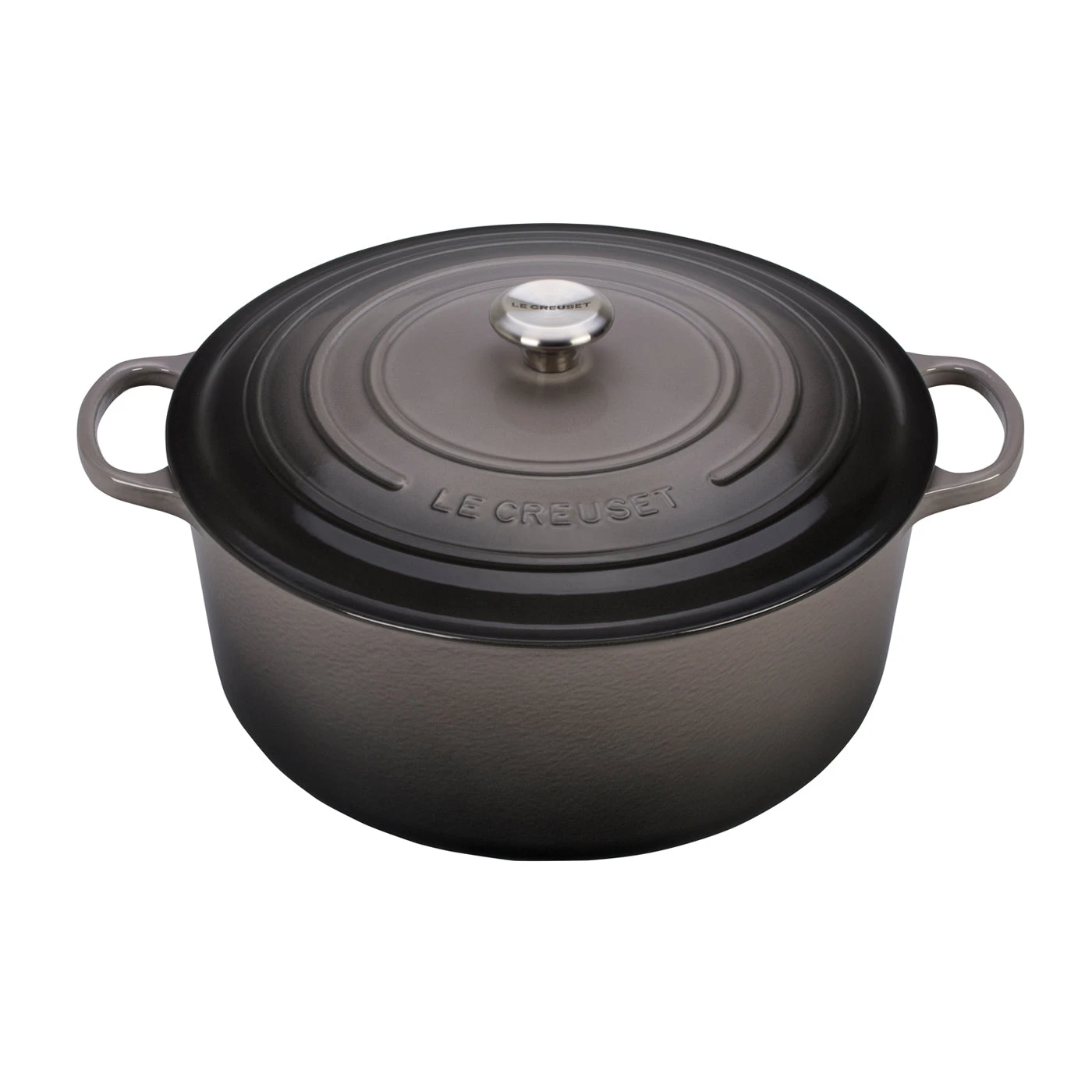 Le Creuset 13 1/4 Qt. Signature Round Dutch Oven W/Stainless Steel Knob - Oyster- Personalized Engraving Available 1 Le Creuset 13 1/4 Qt. Signature Round Dutch Oven W/Stainless Steel Knob - Oyster- Personalized Engraving Available