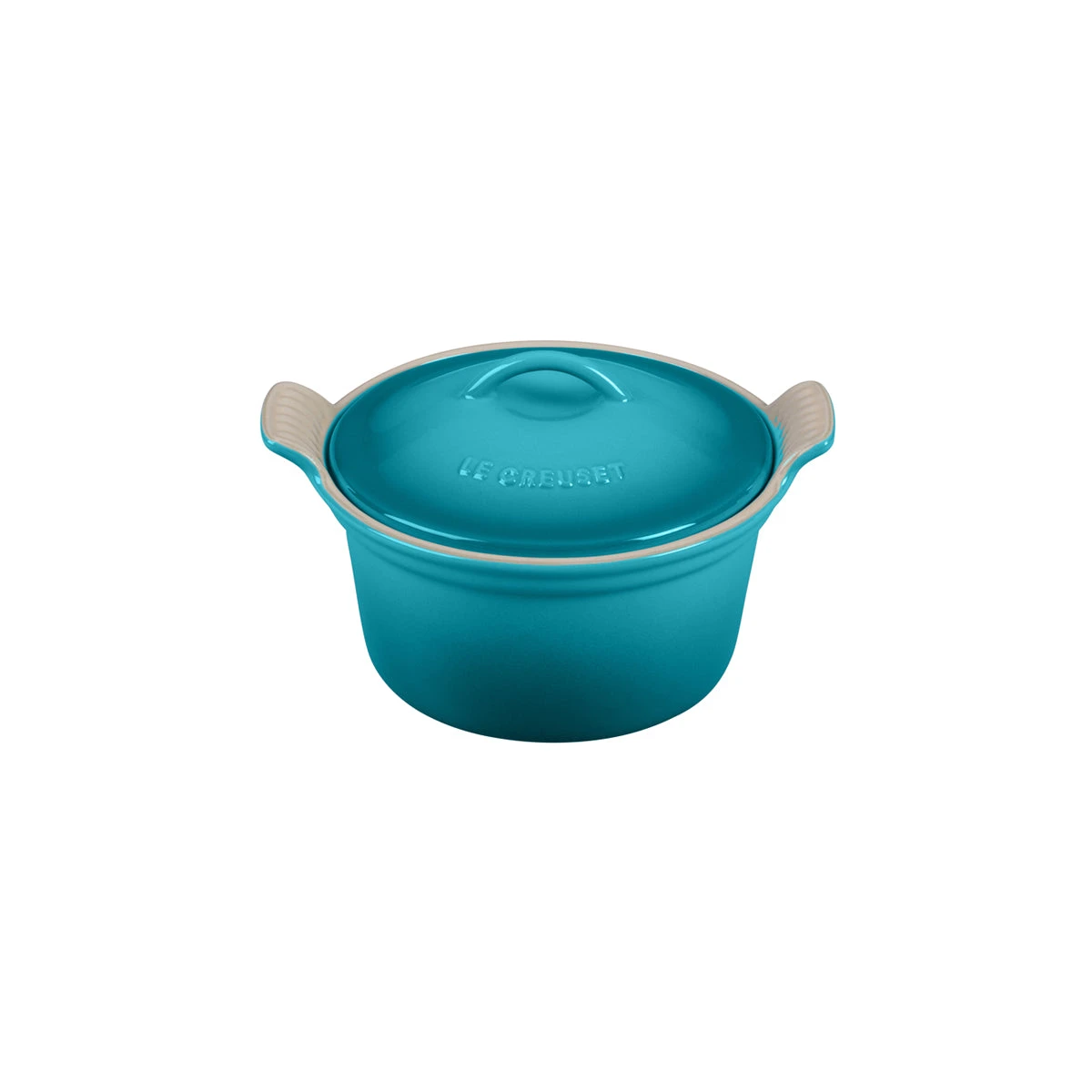 Le Creuset 18 Oz. (6 1/4") Heritage Covered Cocotte - Caribbean 1 Le Creuset 18 Oz. (6 1/4") Heritage Covered Cocotte - Caribbean