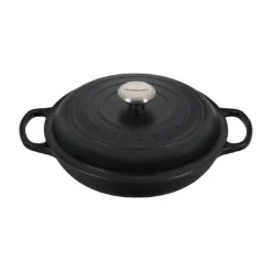 Le Creuset 2 1/4 Qt. Signature Braiser W/Stainless Steel Knob - Licorice- Personalized Engraving Available