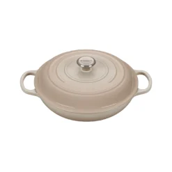Le Creuset 3 1/2 Qt. Signature Braiser W/Stainless Steel Knob - Meringue- Personalized Engraving Available