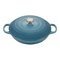Le Creuset 3 1/2 Qt. Signature Braiser W/Stainless Steel Knob - Caribbean- Personalized Engraving Available