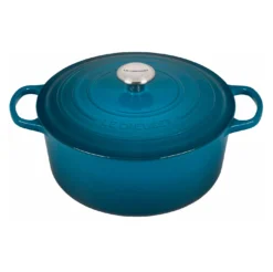 Le Creuset 5 1/2 Qt. Signature Round Dutch Oven W/Stainless Steel Knob - Deep Teal- Personalized Engraving Available