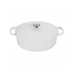 Le Creuset 5 Qt. Signature Oval Dutch Oven W/Stainless Steel Knob - White- Personalized Engraving Available