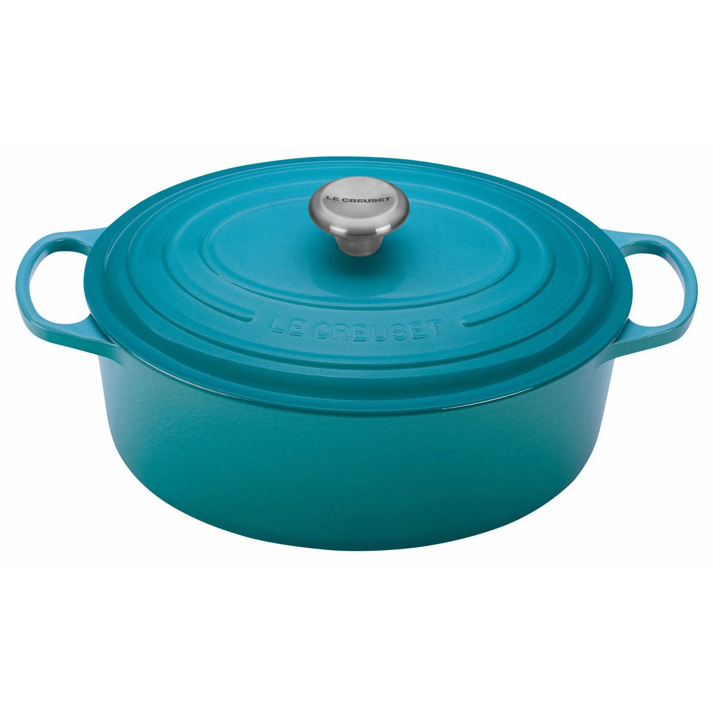 Le Creuset 5 Qt. Signature Oval Dutch Oven W/Stainless Steel Knob - Caribbean- Personalized Engraving Available 1 Le Creuset 5 Qt. Signature Oval Dutch Oven W/Stainless Steel Knob - Caribbean- Personalized Engraving Available