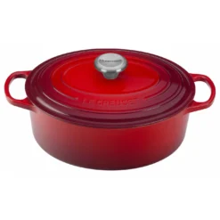 Le Creuset 5 Qt. Signature Oval Dutch Oven W/Stainless Steel Knob - Cerise- Personalized Engraving Available