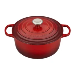 Le Creuset 5 1/2 Qt. Signature Round Dutch Oven W/Stainless Steel Knob - Cerise- Personalized Engraving Available