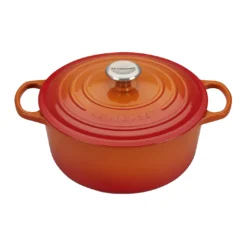 Le Creuset 5 1/2 Qt. Signature Round Dutch Oven W/Stainless Steel Knob - Flame- Personalized Engraving Available