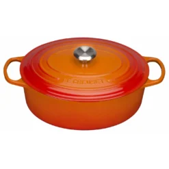 Le Creuset 6 3/4 Qt. Signature Oval Dutch Oven W/Stainless Steel Knob - Flame- Personalized Engraving Available