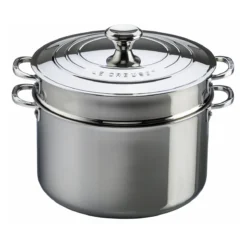 Le Creuset 9 Qt. Stockpot W/Lid & Deep Colander Insert - Stainless Steel